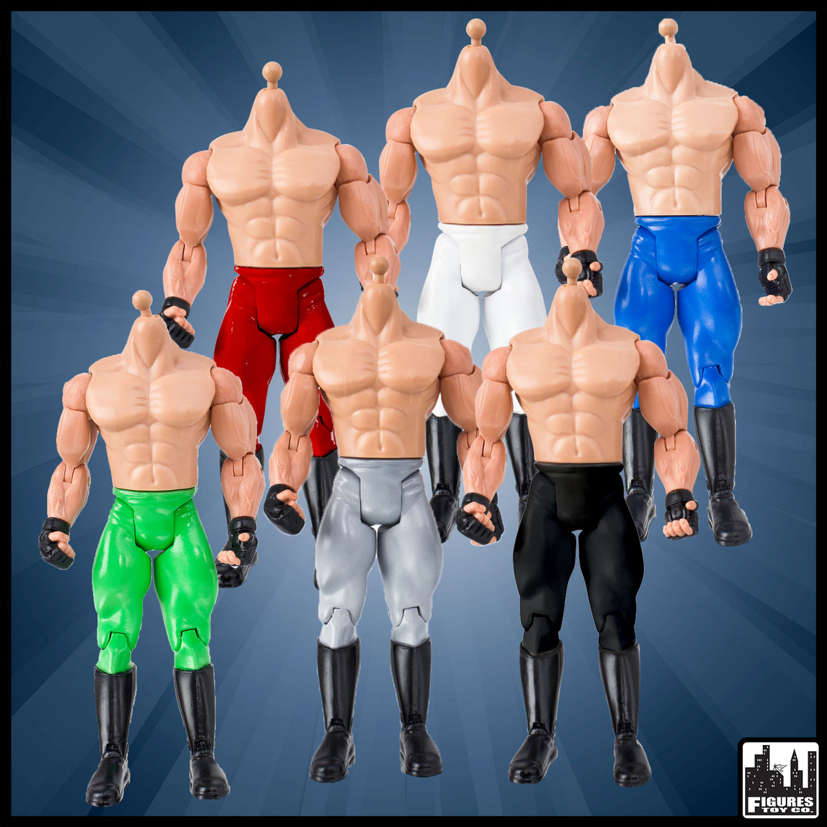 Generic 7 Inch Wrestling Action Figure With White Body &amp; Pants