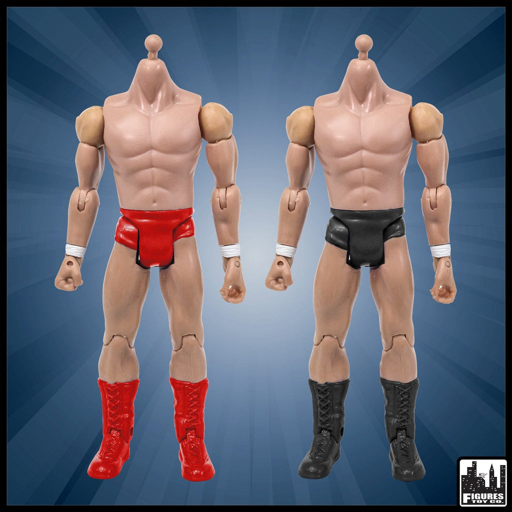 Generic 7 Inch White Wrestling Action Figure With Bulky Chest